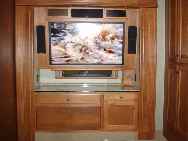 Cabinets with television